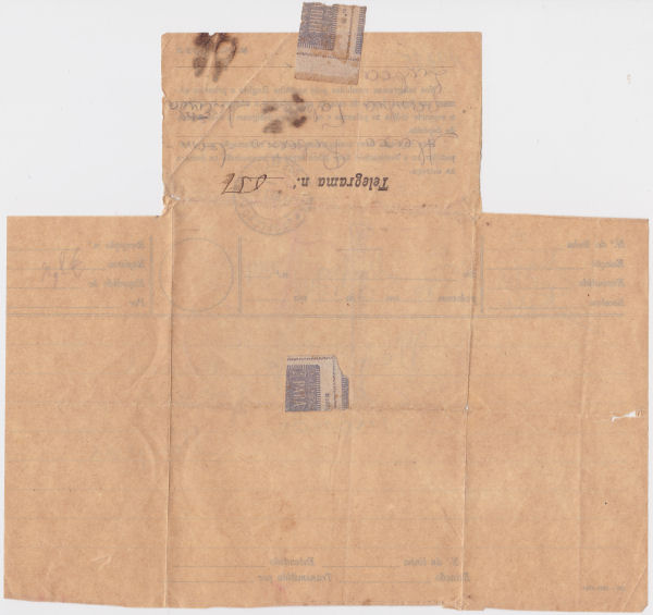 Telegram of 12 September 1919 - back