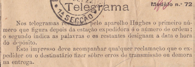 Telegram of 20 September 1922 - detail