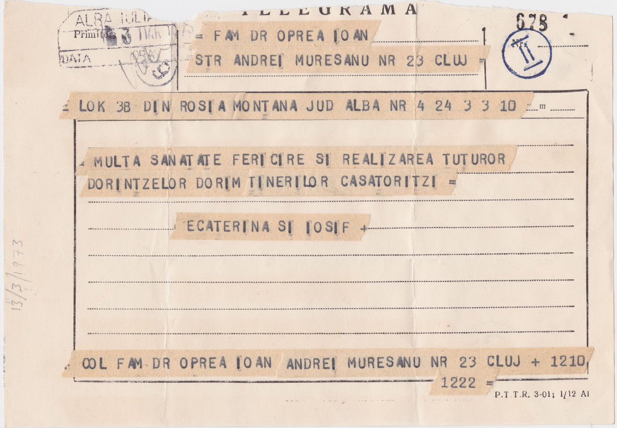 Telegram of 3 March 1973