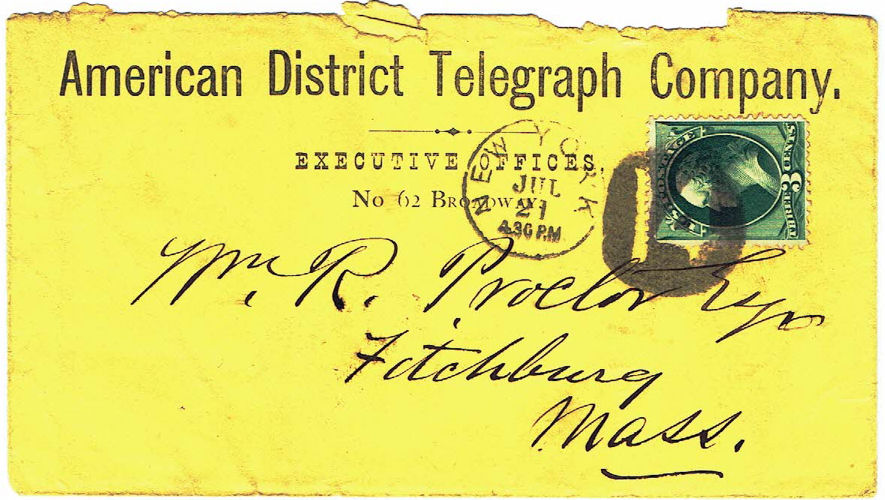 1875 NY envelope - Front