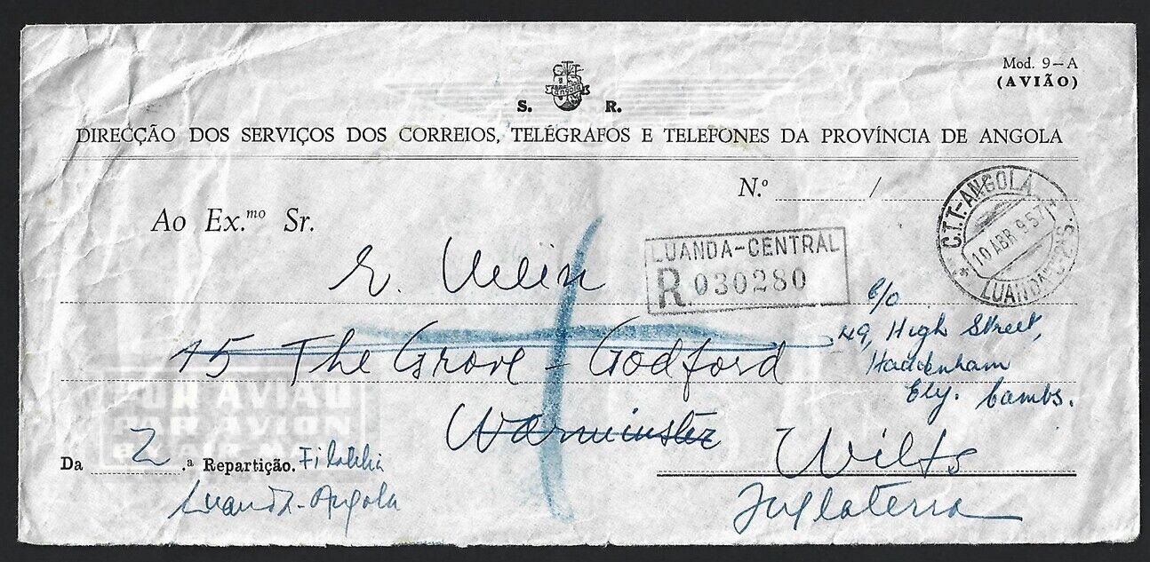 Angola Env 1957 - front
