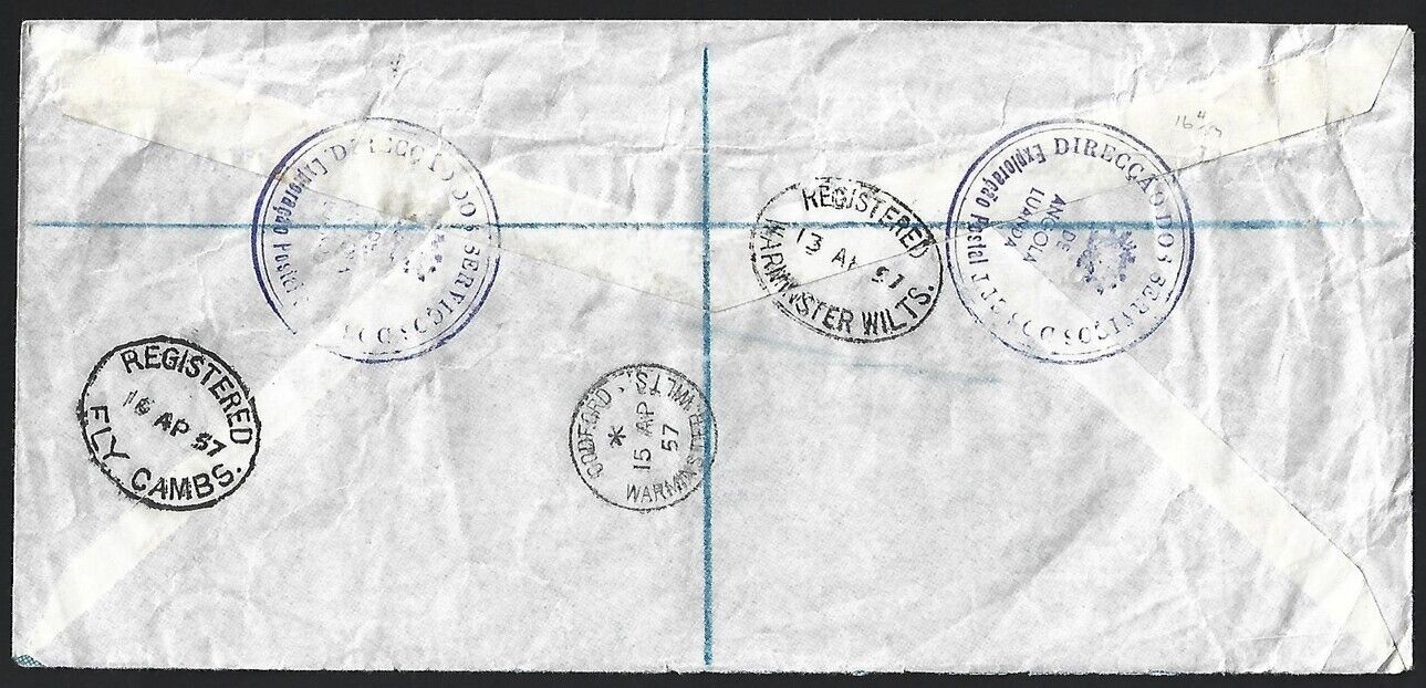 Angola Env 1957 - back