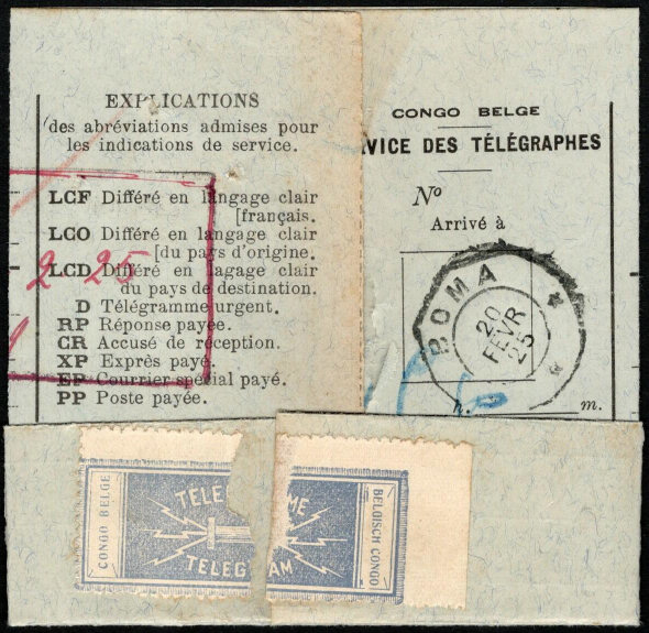 Congo form 2/T 1925 - folded