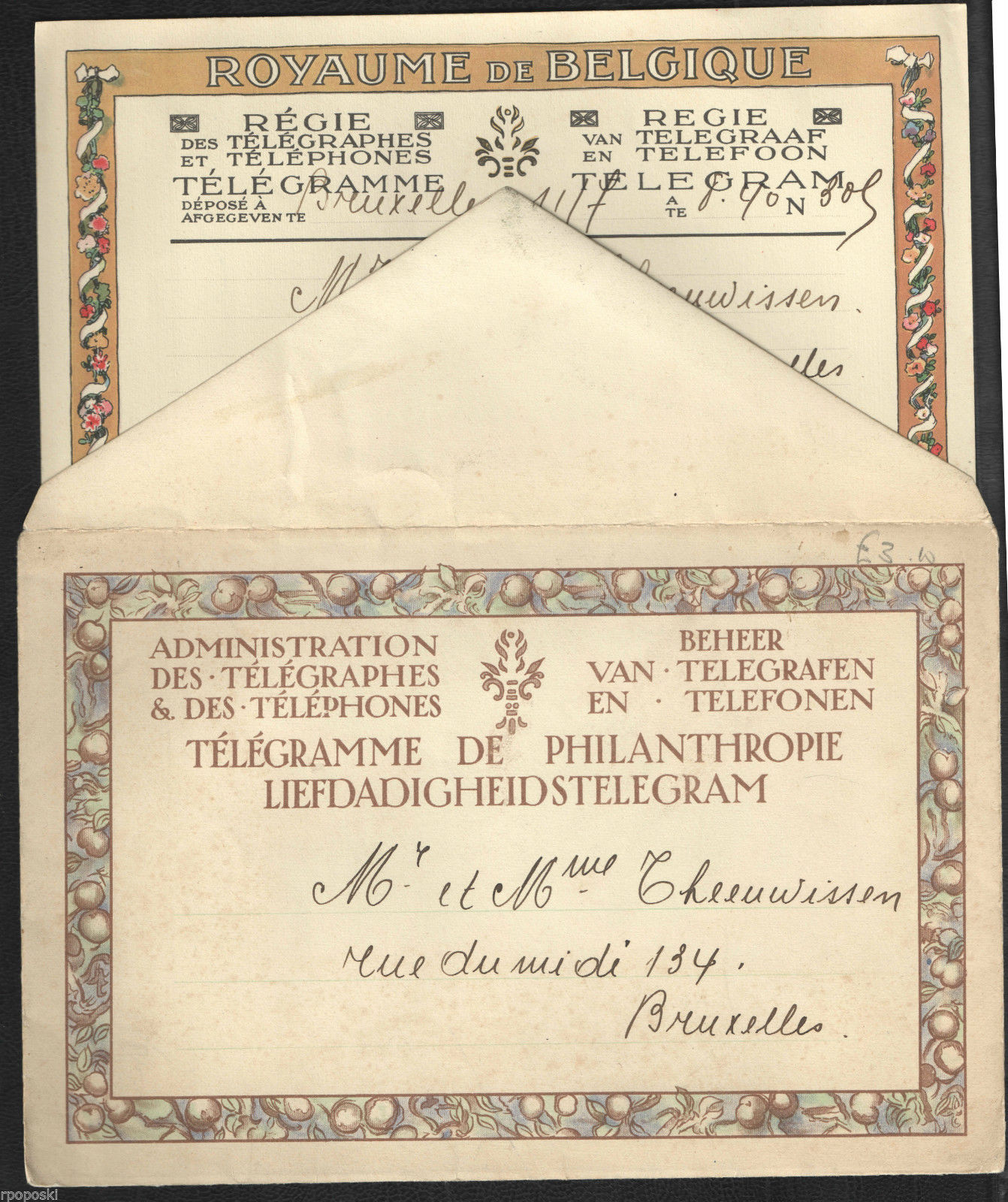 Later colour Liefdadigheidstelegram