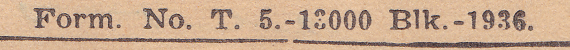 T5 - 1936 printing of another 13000 - imprint