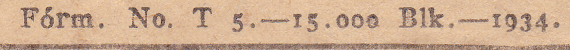 T5 - 1934 printing of 15000 - imprint