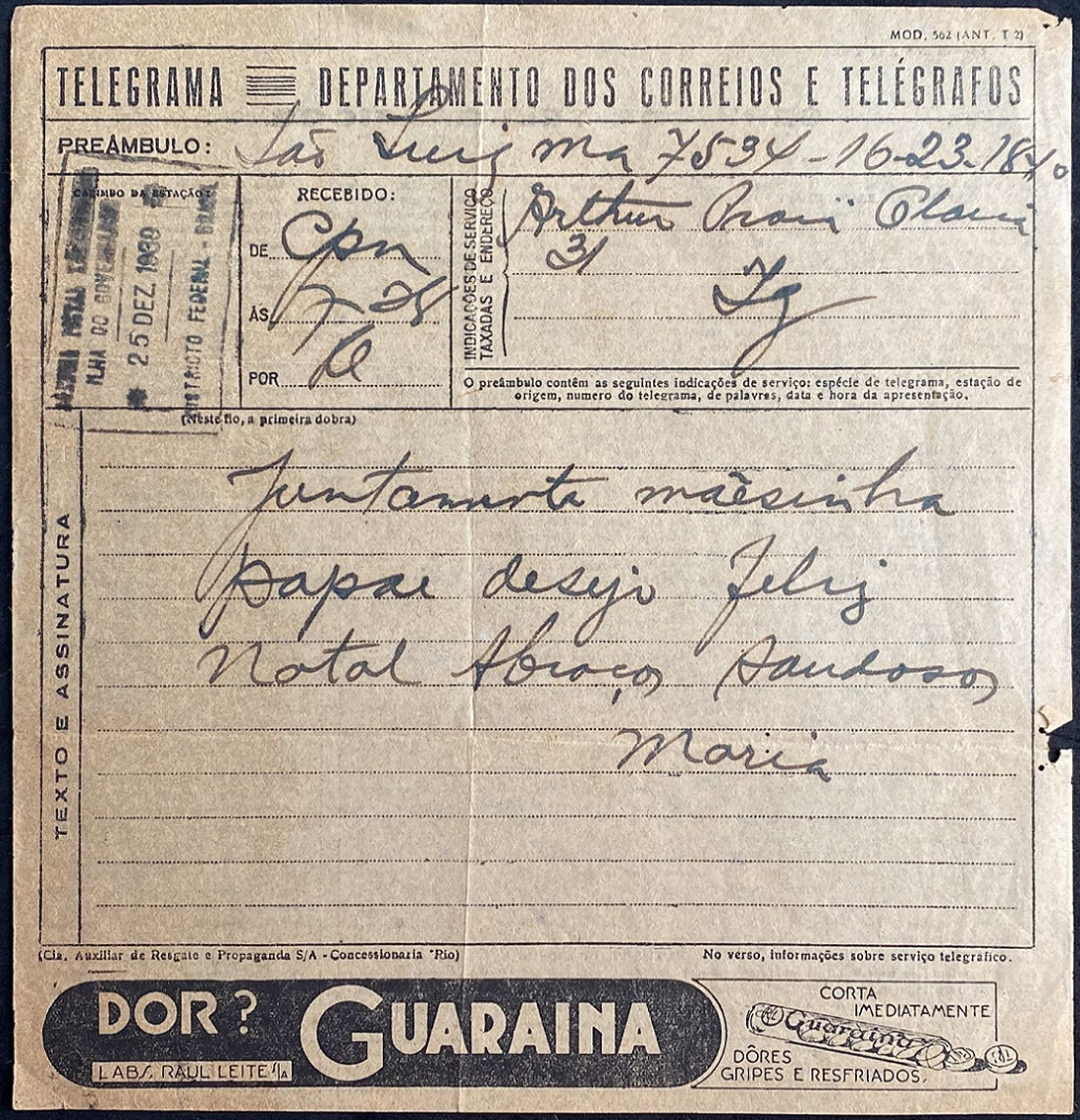 Brazil 25-12-1939 - front