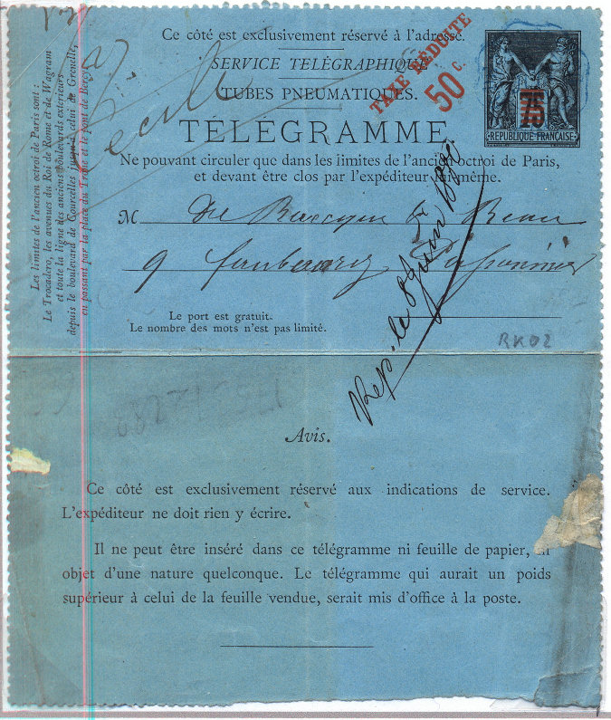 Pneumatic example of 1880