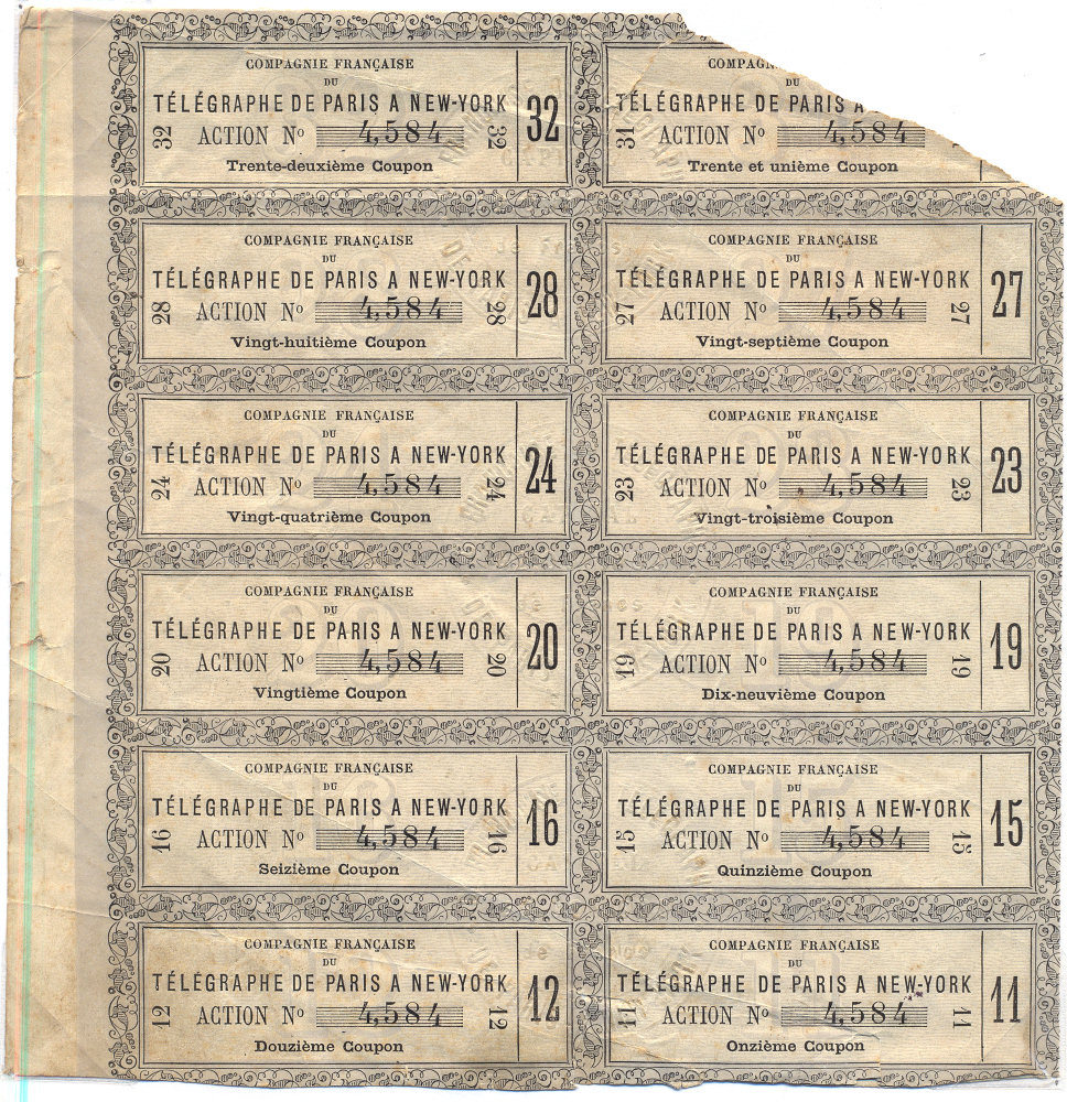 Part sheet of Coupons