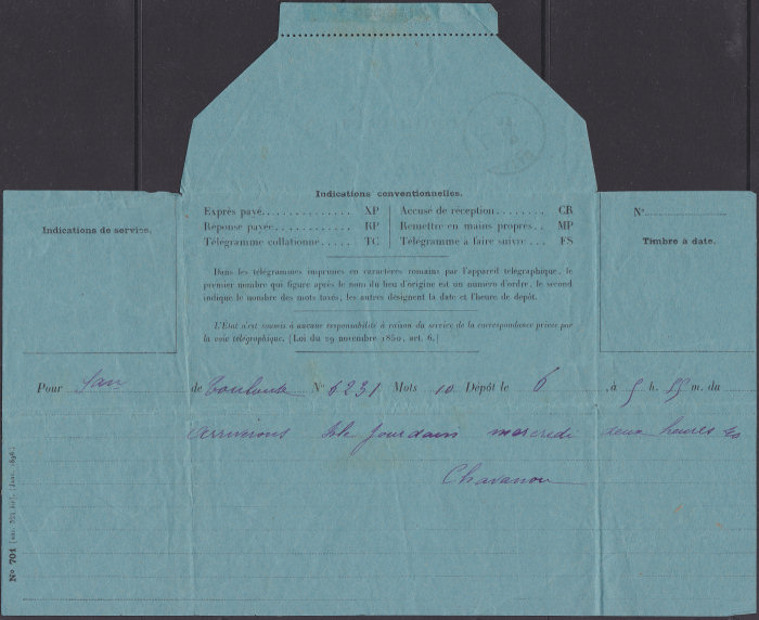 April 1897 Telegram - front