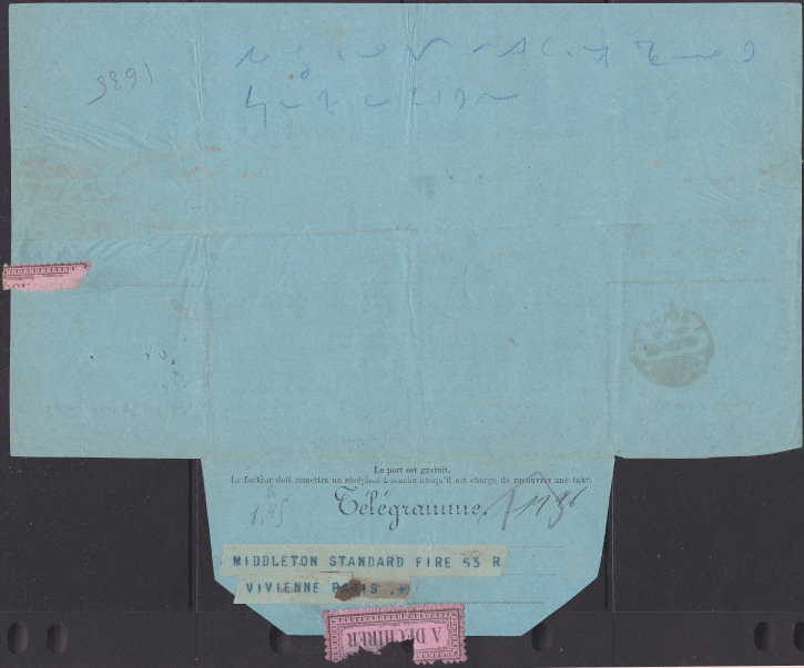 November 1880 Telegram - back