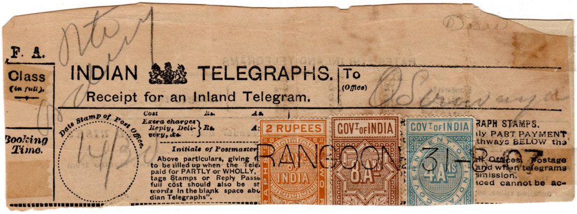 India-Form FA - Rangoon