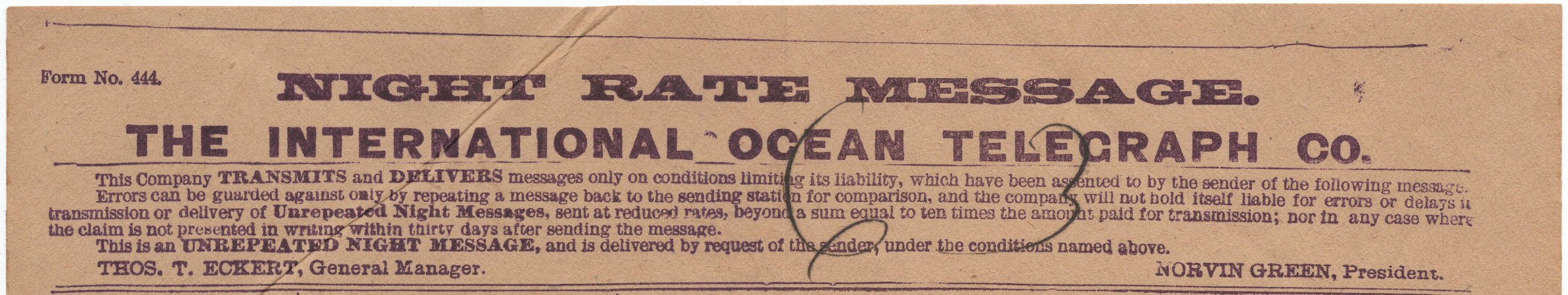 IOTC 1891 Telegram - top