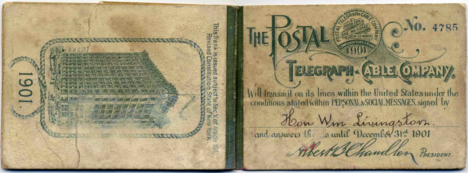 USA Postal Tel-Cable 1901 Booklet Cover front and back