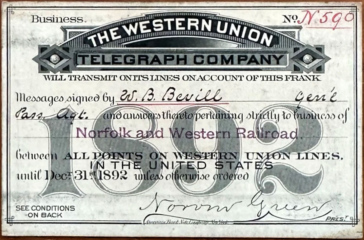 Western Union Business Frank 1892