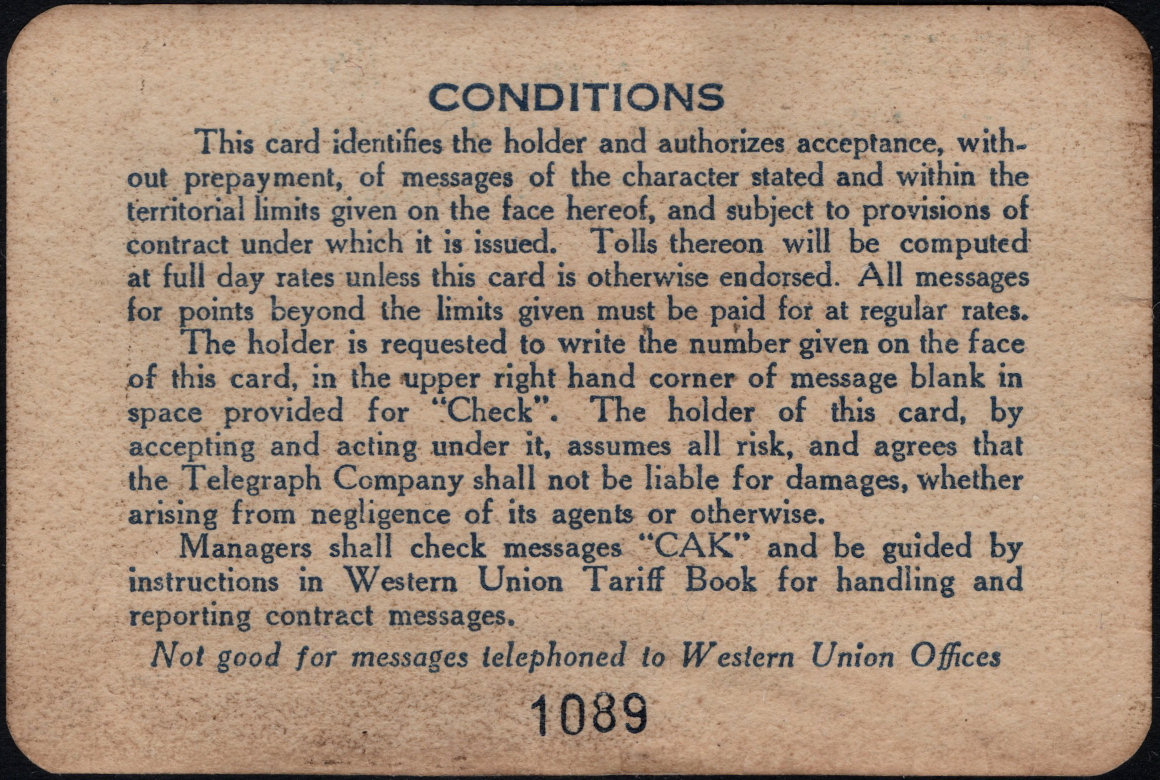 1928 endorsed - back