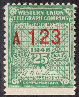 Western Union 1945 25c - A