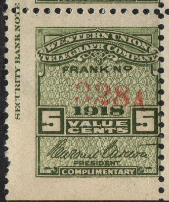 Western Union 1918 5c - A