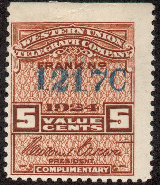 Western Union 1924, RH70a - C