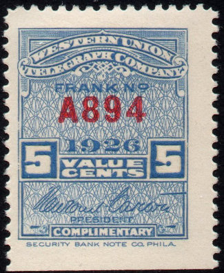 Western Union 1925, RH74 - A