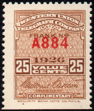 Western Union 1925, RH75 - A