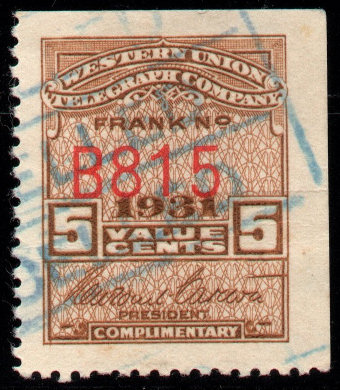 Western Union 1931, RH84 - B