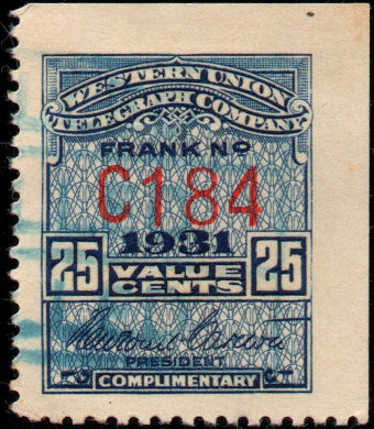 Western Union 1931, RH85 - C