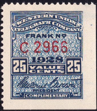 Western Union 1928 25c - C