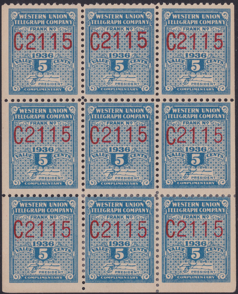 Western Union 1936 - RH94/RH94a - C2115 pane