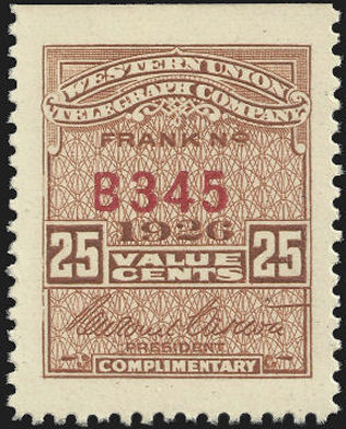Western Union 1926 - 25c