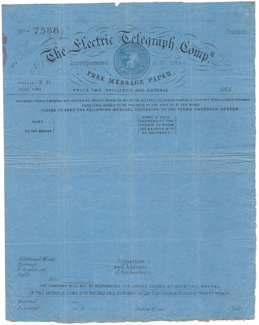 ET Two and Sixpenny Form - front.