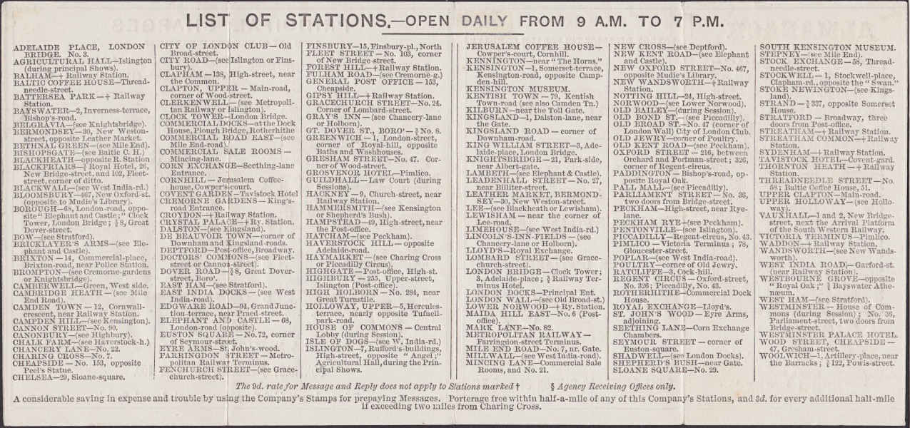 LDTC Advertising leaflet 1864 - Back