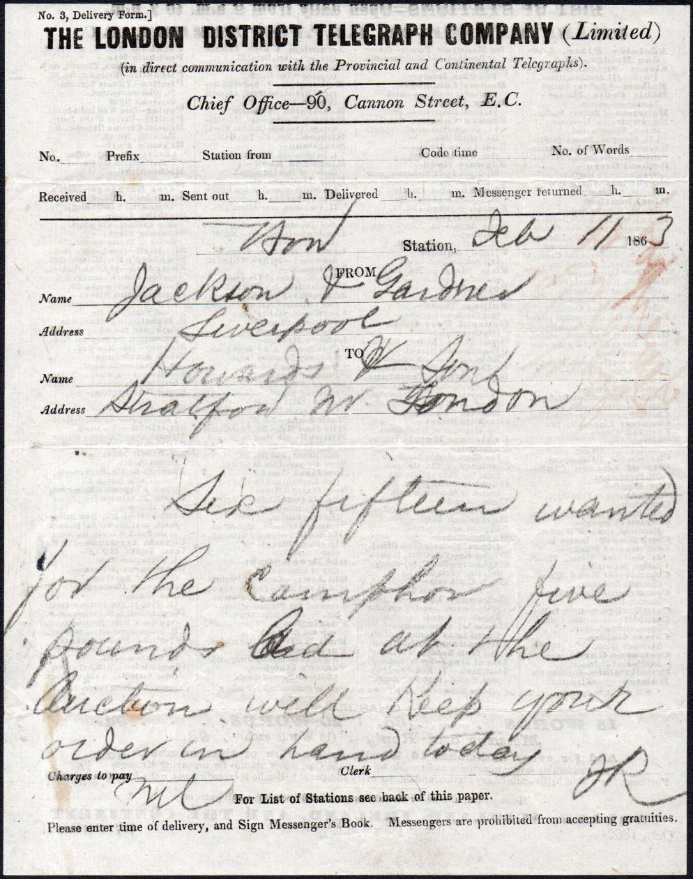 9/1/60 LDTC Message form - Front