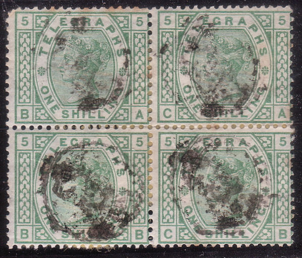 Railway Telegraph cancel on 6d Telegraph stamp