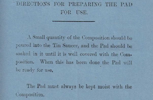 Back of handstamp instructions